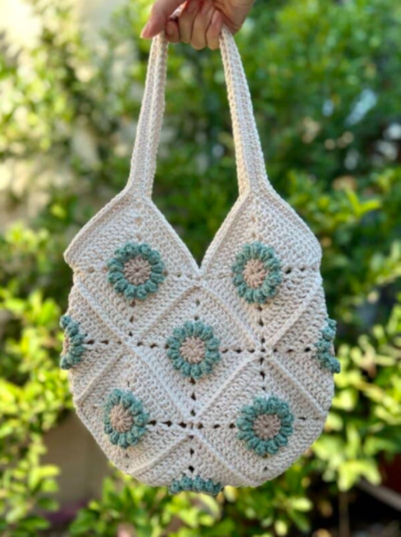 ## Flower Granny Square Tote Bag – VivCrochets