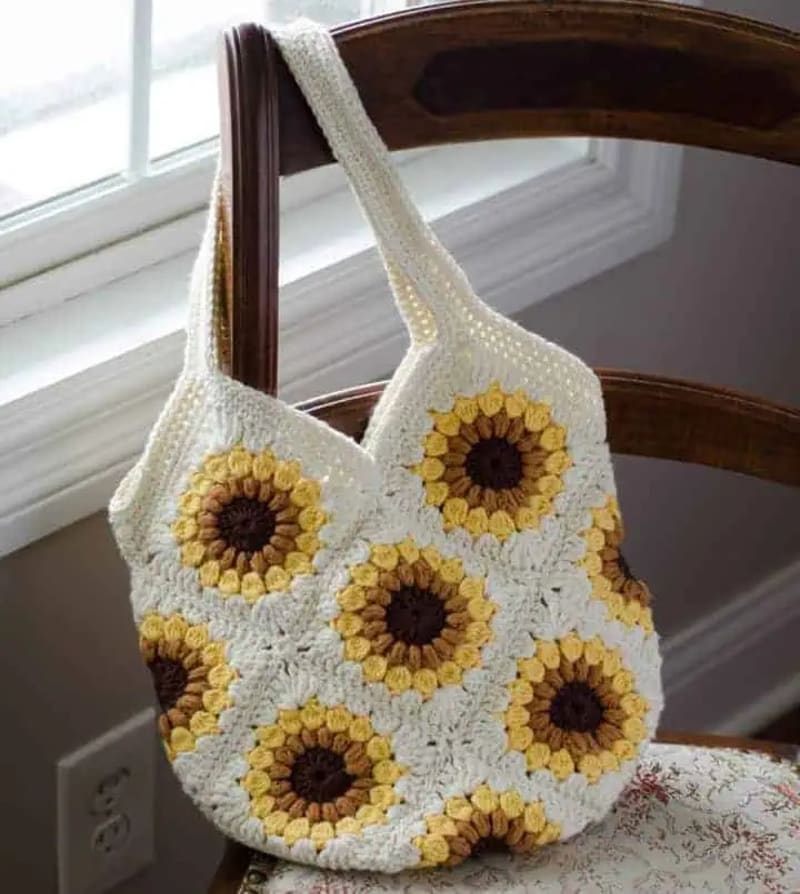 ## Sweet Summer Sunflower Granny Square Bag – Crochet 365 Knit Too