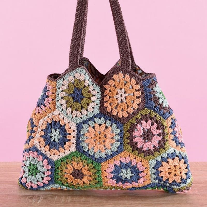 ## Colorful Hexagon-Motif Bag – Hobbii