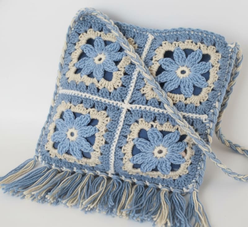 ## Colorful Cotton Granny Square Motif Bag – Crochet Kingdom