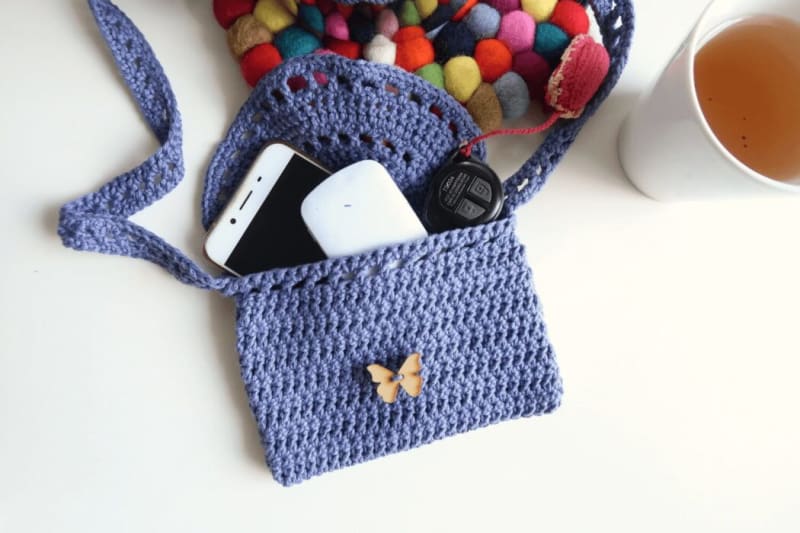 ## Eyelet Purse – Knitting with Chopsticks