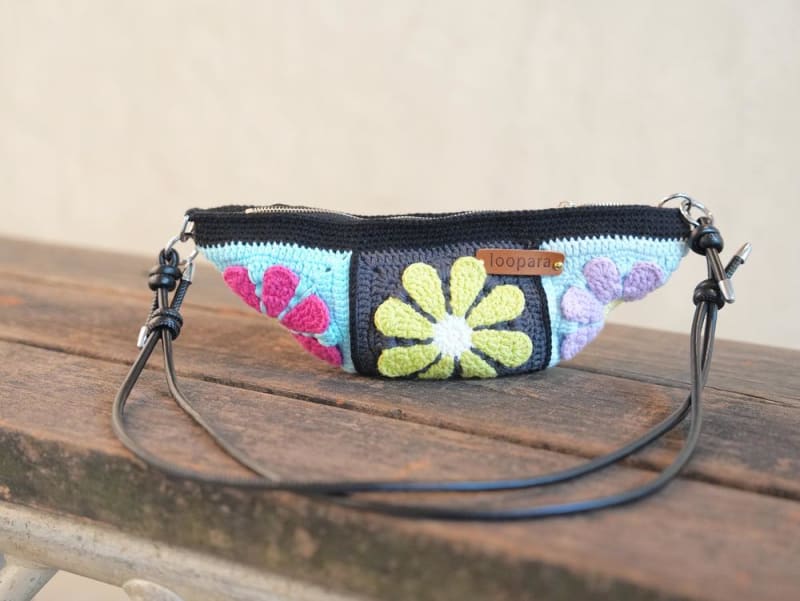 ## Crochet Granny Square Crossbody Bag – Loopara