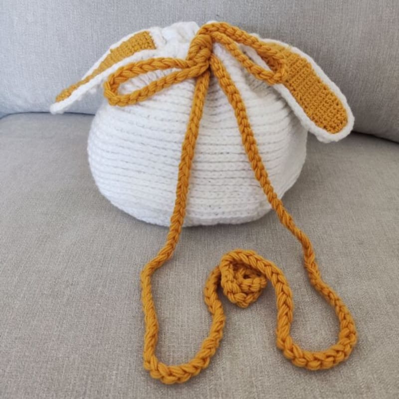 ## Bunny Crochet Drawstring Bucket Bag – Fosbas Designs