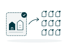 Illustration of a few pilot branches going live, followed by the full branch network