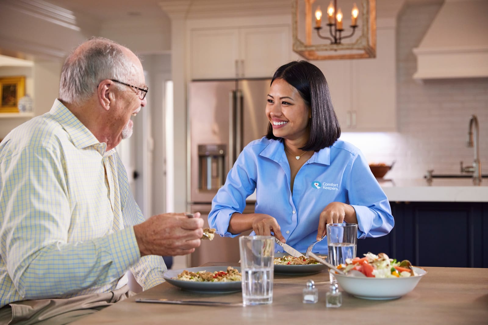 Comfort Keepers caregiver helping a senior with morning routine at home in Saint Paul, Minnesota — 24-hour in-home care
