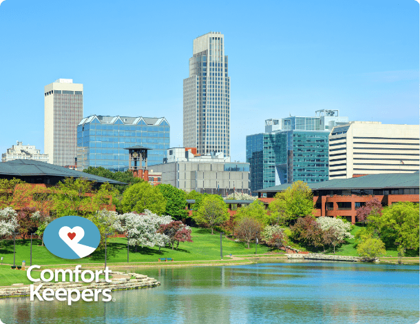 Skyline view Omaha Nebraska of