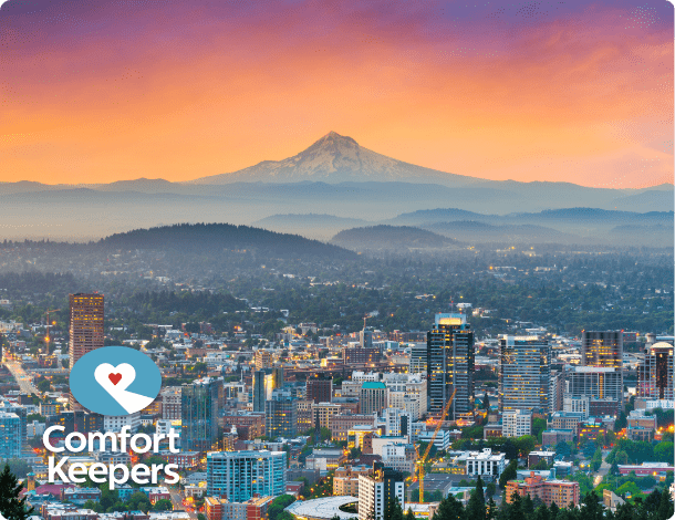 Skyline view of Portland Oregon