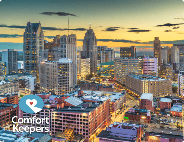 Skyline view of Detroit Michigan