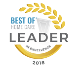 The Best of Home Care Leader in Excellence award is given to providers that receive the highest caregiver satisfaction scores from clients in nearly every category measured by Home Care Pulse. Only a small number of providers receive this distinction.
