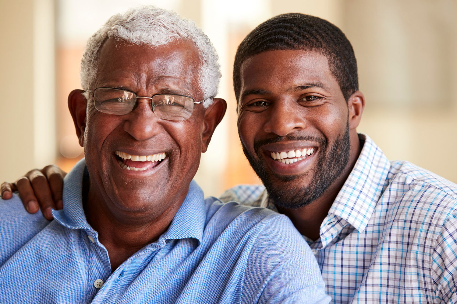 Older father with adult son