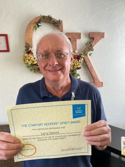 Photo of Larry, winner of Comfort Keepers Caregiver of the Month