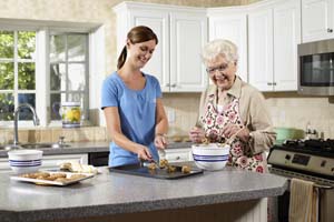 A woman receiving senior home care in Mount Airy, MD