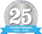 Comfort Keepers 25th anniversary silver logo