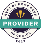 2023 home care pulse provder of choice award badge and logo