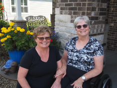 Cathy and Carolyn enjoying a moment together