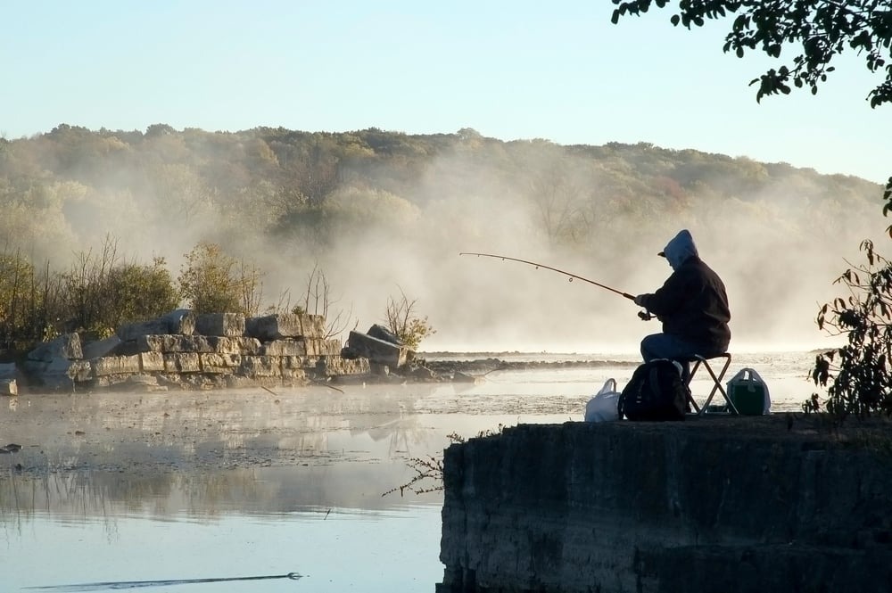 Senior Fishing from the Shore