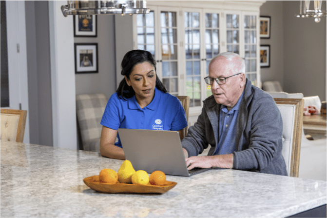 Caregiver and client in Kitchen