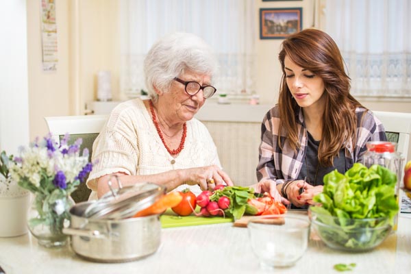 Caregiver providing companion home care services