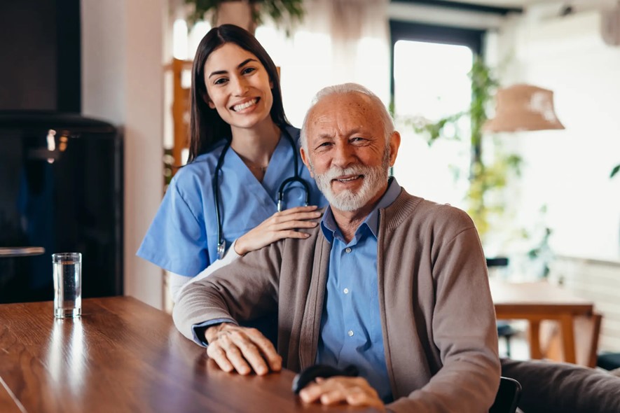 Comfort Keepers caregiver visiting patient in Columbine, CO