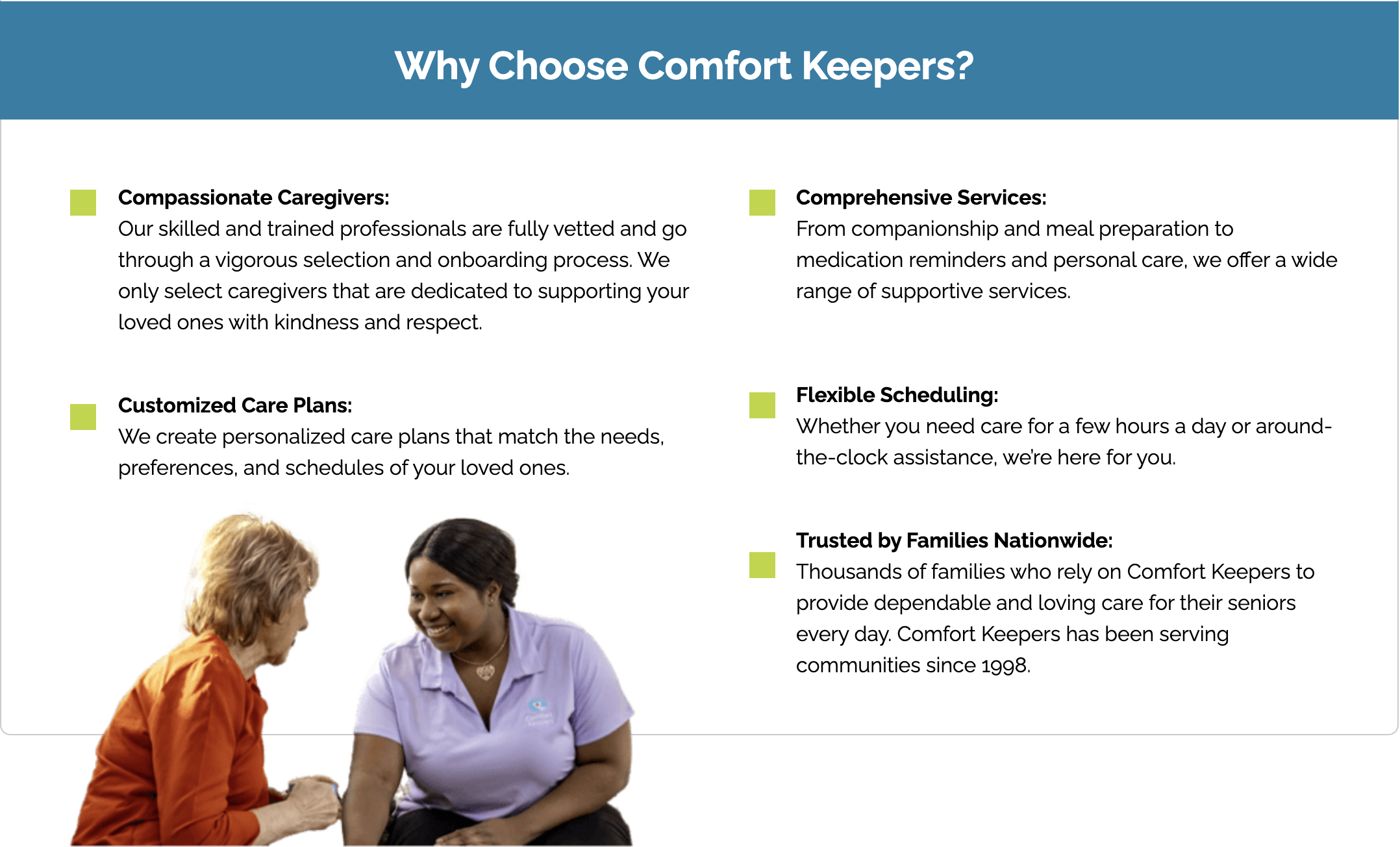 Comfort Keepers Benefits