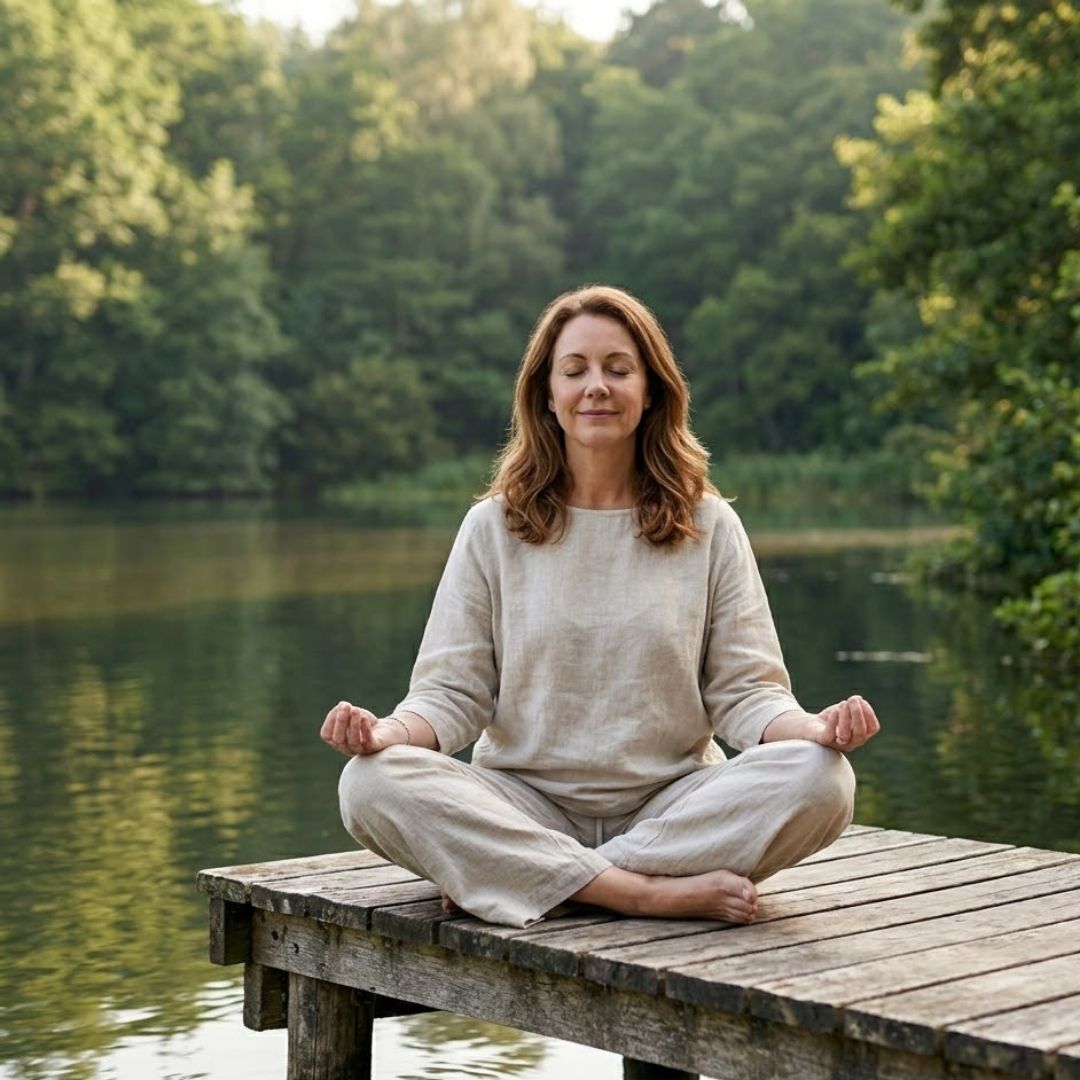 daughter practicing mindfulness