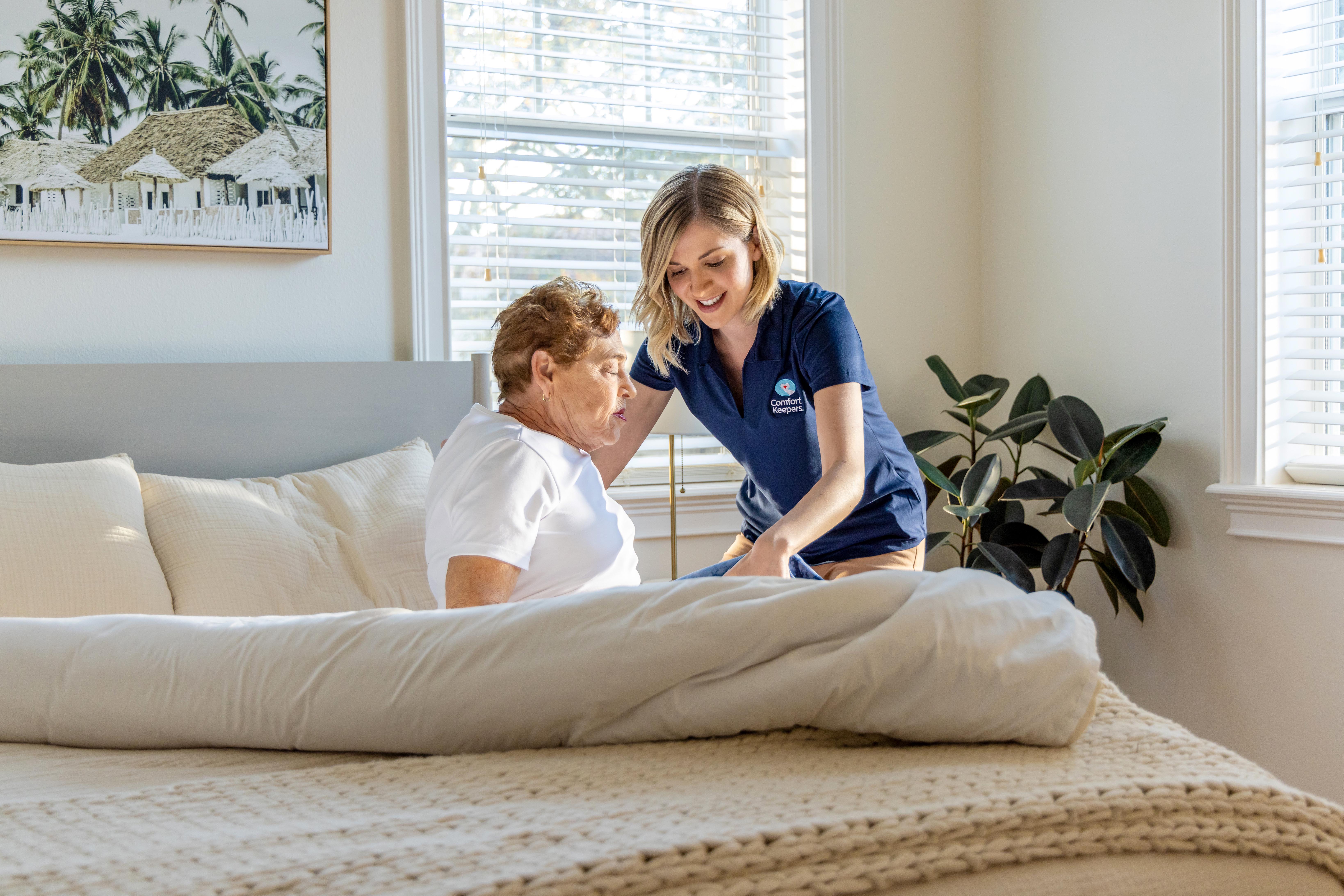 Comfort Keepers caregiver with a senior client at home in Midwest City, OK
