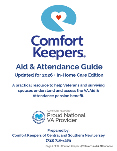 Cover of the Comfort Keepers 2026 Aid and Attendance Guide