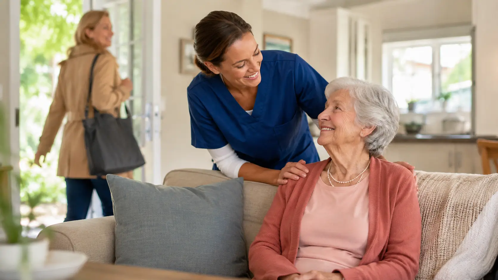 Comfort Keepers caregiver providing respite care services for a senior in New Castle DE