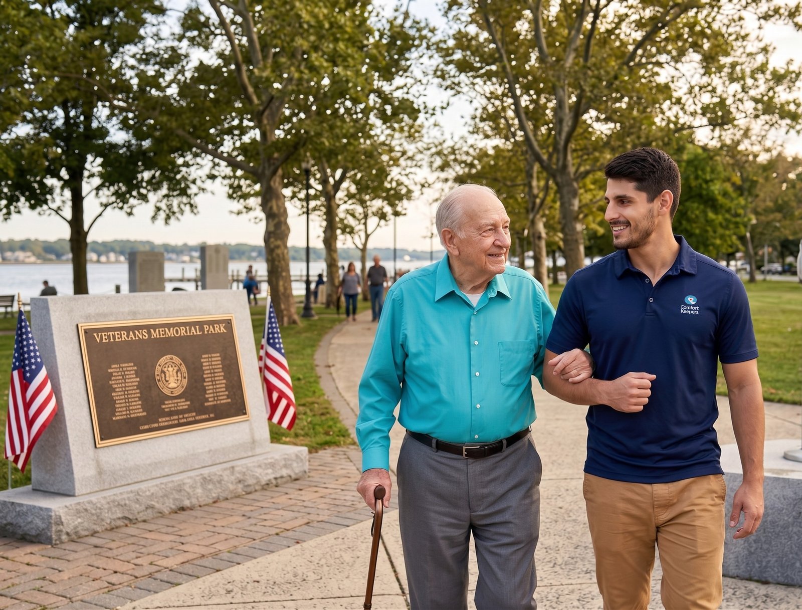 Veteran and caregiver at home in Edison, NJ