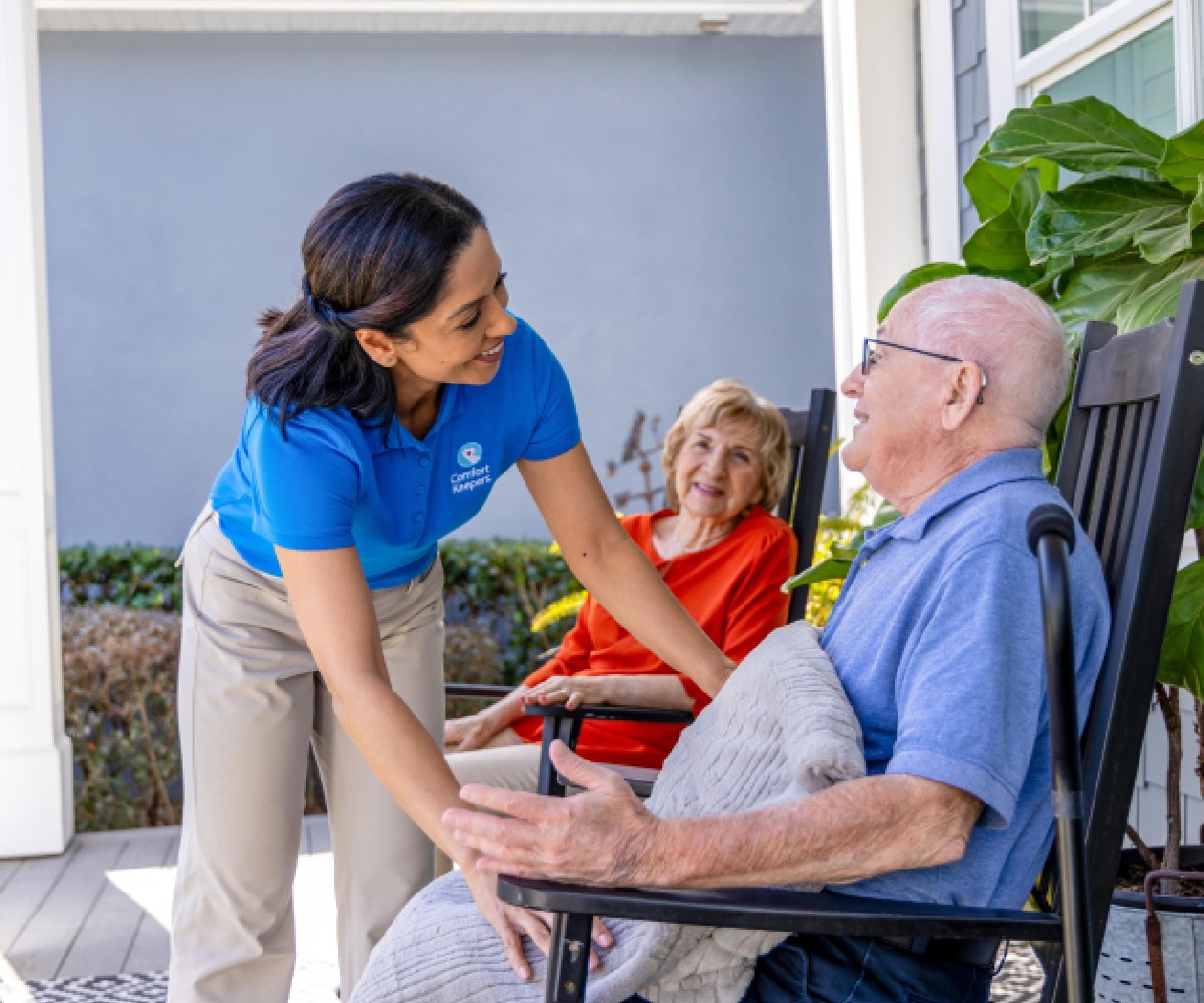 Comfort Keepers caregiver supporting a senior client in Marina Woods, El Dorado Hills CA