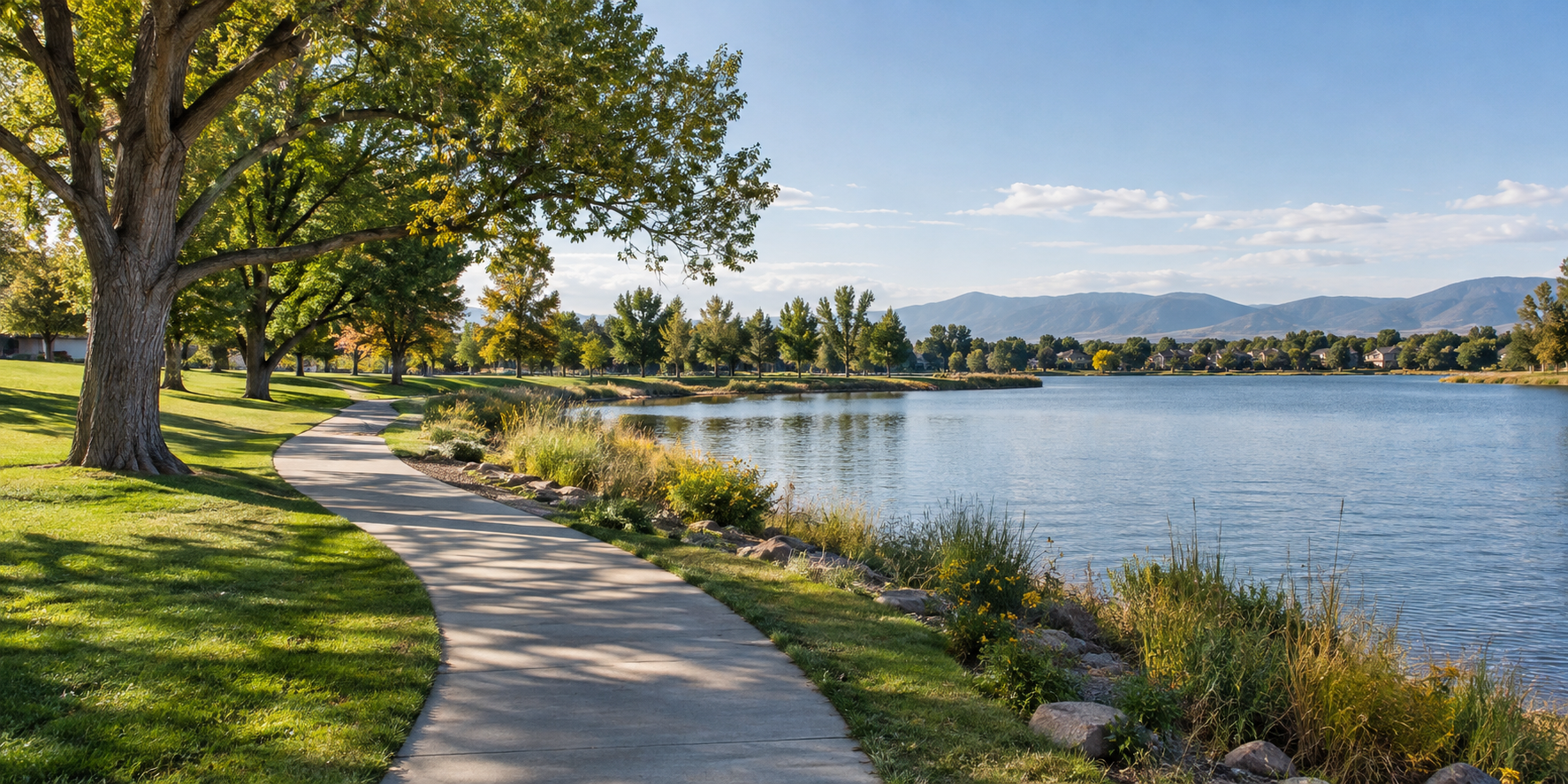 Lakeside walking path near Windsor, CO