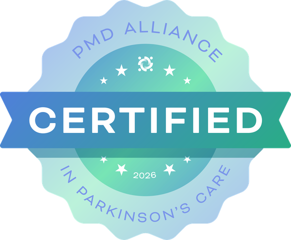 PMD Alliance Certified in Parkinson’s Care 2026 seal