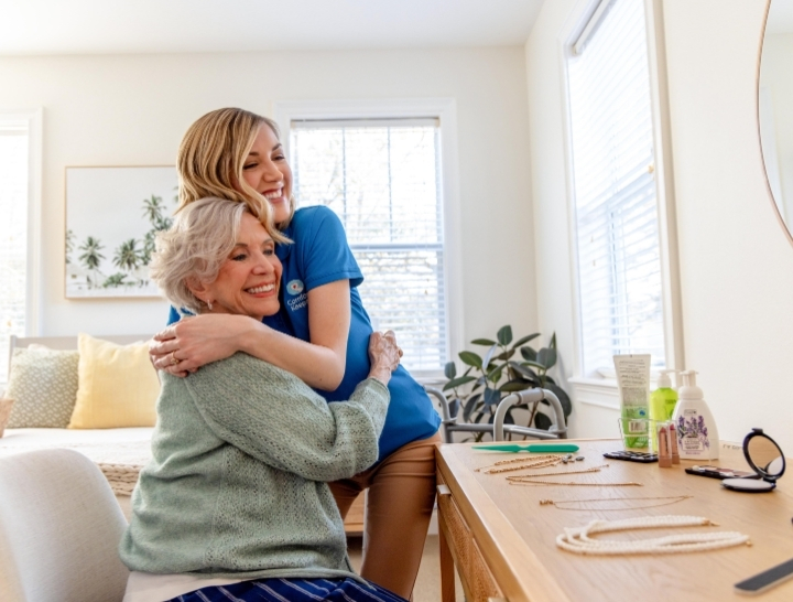 Comfort Keepers caregiver assisting a senior client at home in Duncan, OK