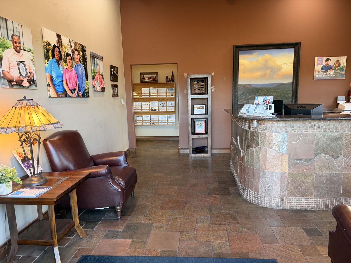 Reception lobby inside the Comfort Keepers senior home care office in Grand Junction, CO