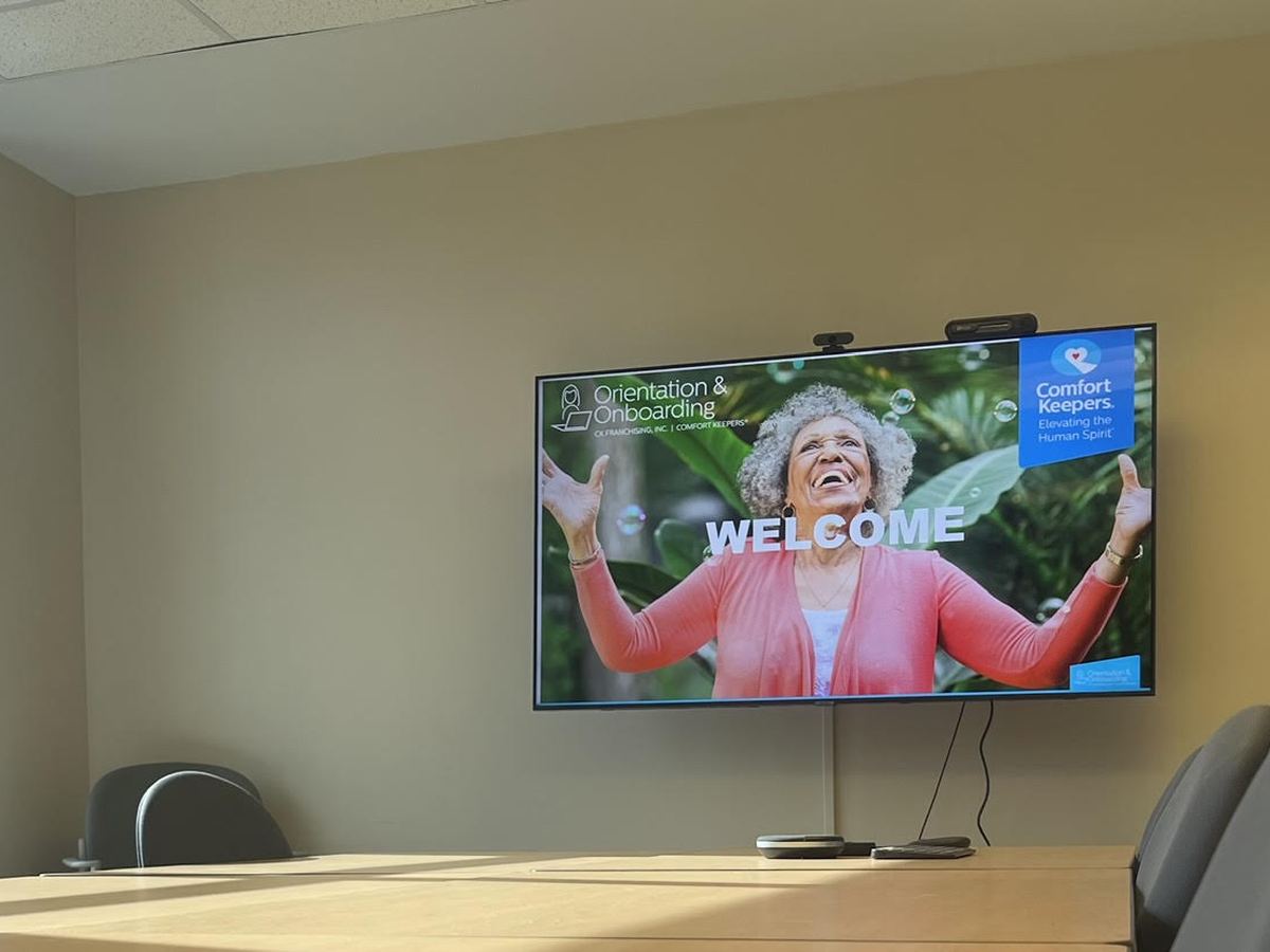 Caregiver orientation room at the Comfort Keepers home care office in Osseo, MN