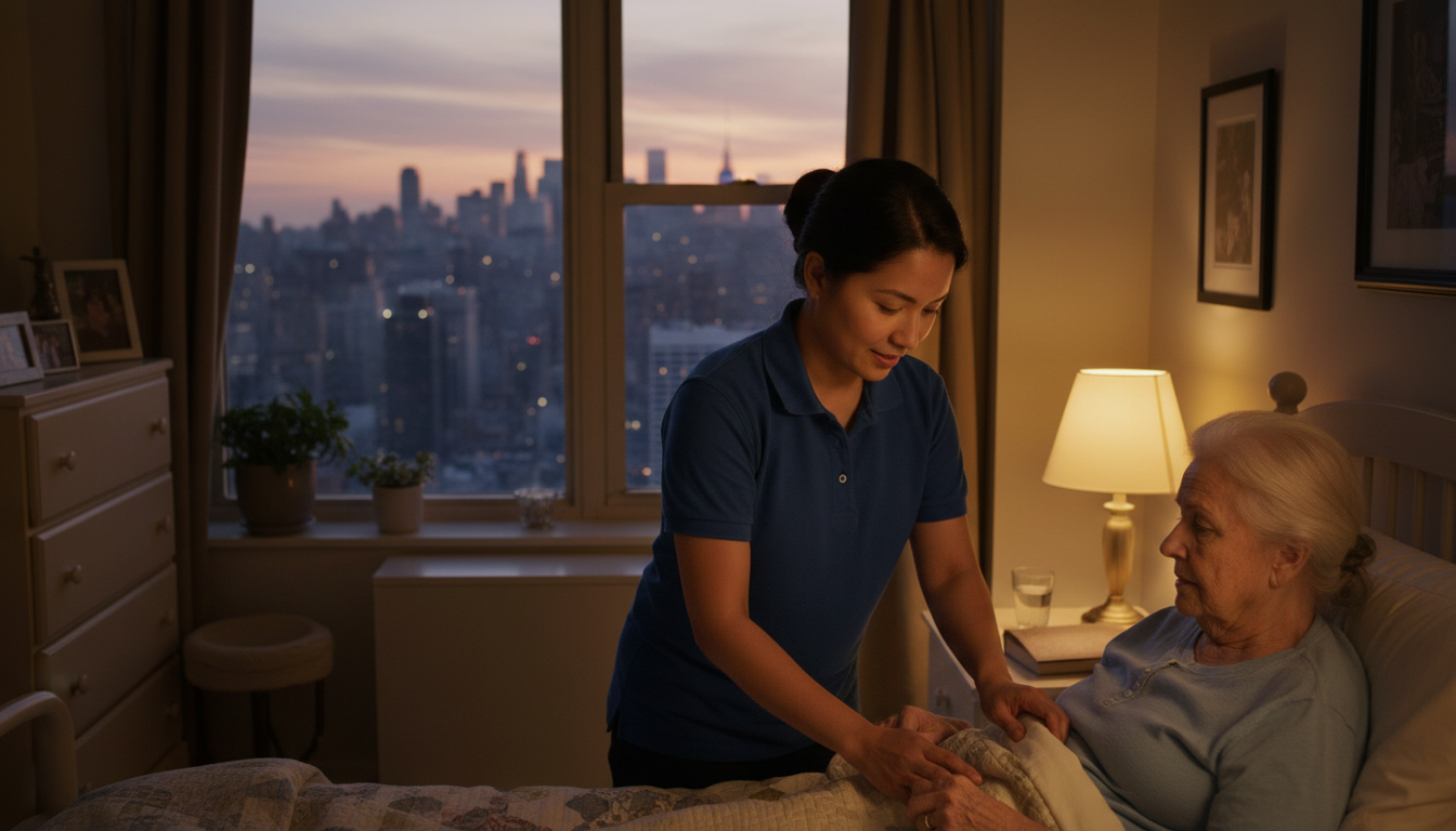 Comfort Keepers caregiver with a senior client on the Upper West Side, Manhattan, NY