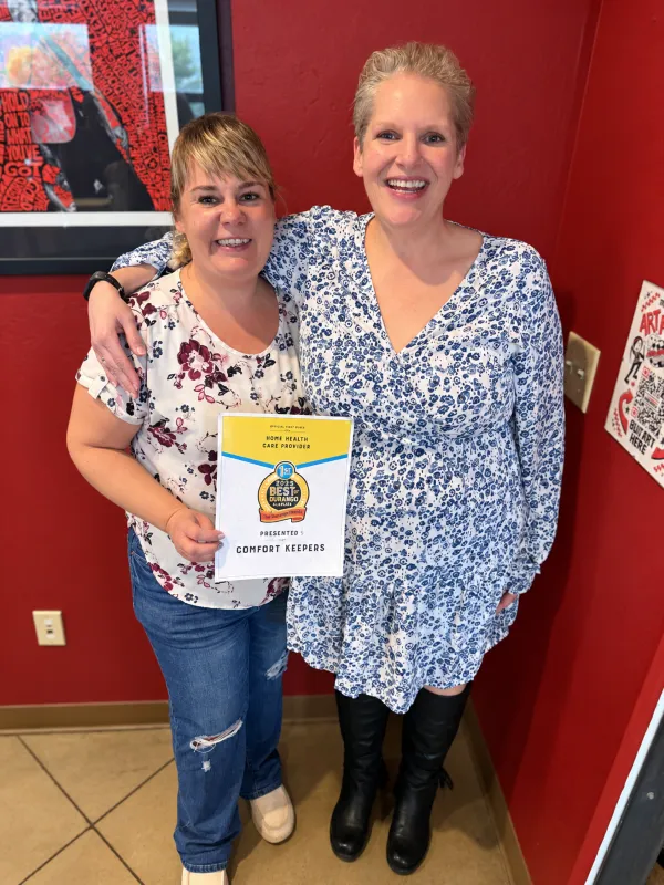 Comfort Keepers Durango team members celebrating their Best Home Health Care Provider award for 2026
