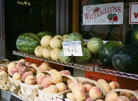 Fresh fruits shown in a local market