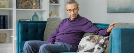 Senior with dog