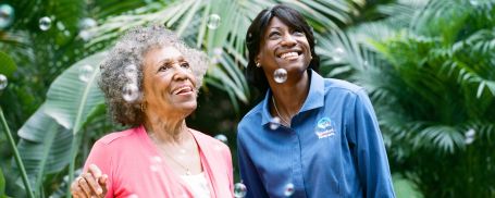 Caregiver with client