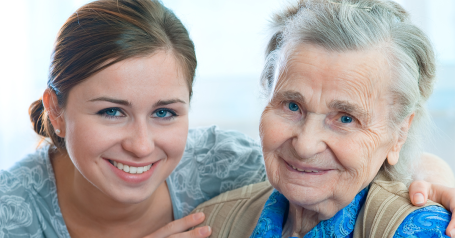 Two women smiling at the camera