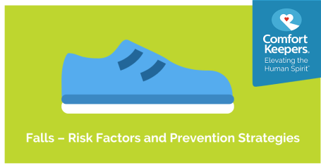 Shoe graphic and Comfort Keepers flag