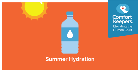 Image of a sun, water bottle and Comfort Keepers logo