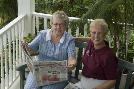 senior care and caregiver outside in colleyville