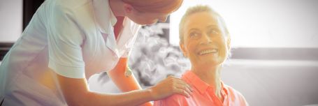 care worker and elderly
