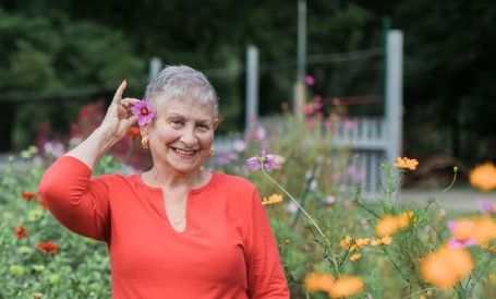 Woman with a flower in her hair