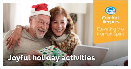 Woman with a Christmas tree