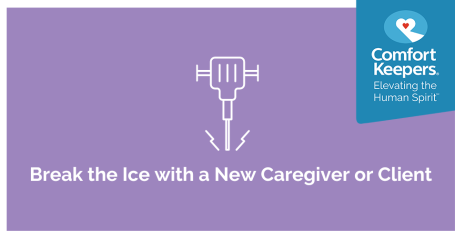 Purple banner with Comfort Keepers logo