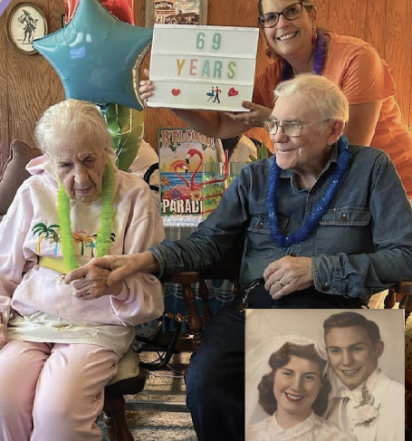Jim and Arleen Celebrating their 69th anniversary with Comfort Keepers 