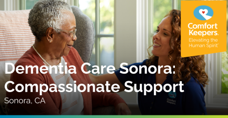 caregiver helping dementia patient to enjoy life